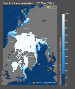 Arktisches Meereis 2022 März 22