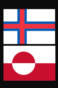 Flaggen Färöer und Grönland