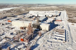 Große Baustelle von oben